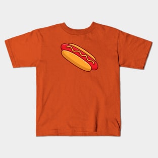 Hotdog Cartoon Vector Icon Illustration (7) Kids T-Shirt